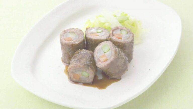 牛肉の健康レシピ（牛肉の野菜巻き焼き）