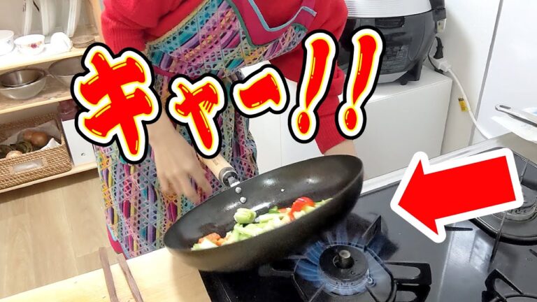 【長女のお弁当作り撮影中にあわや大惨事！！】危なかった！