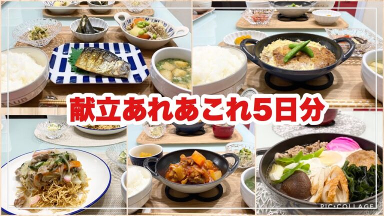 献立いろいろ5日分/4人家族の夕飯