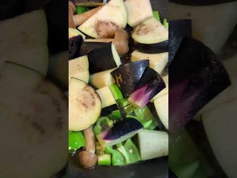 #テレワーク飯　#茄子ハタケシメジ万願寺とうがらし　#香味ペースト