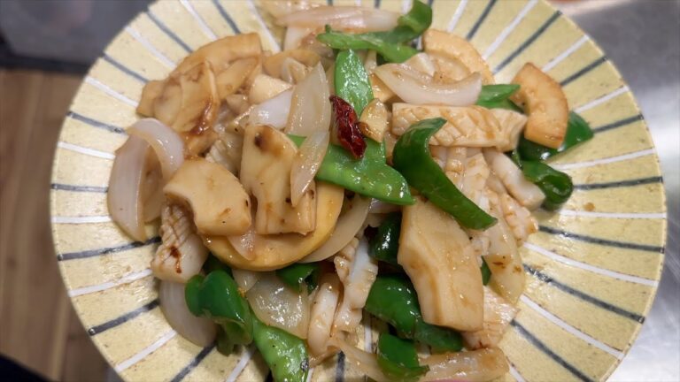 アオリイカのオイスターソース炒め