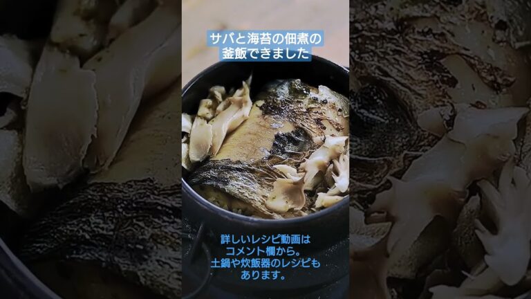サバと海苔の佃煮という、抜群のコンビネーションを発見しました。 #カマドン  #釜飯 #サバ #海苔の佃煮 #炊き込みご飯 レシピ