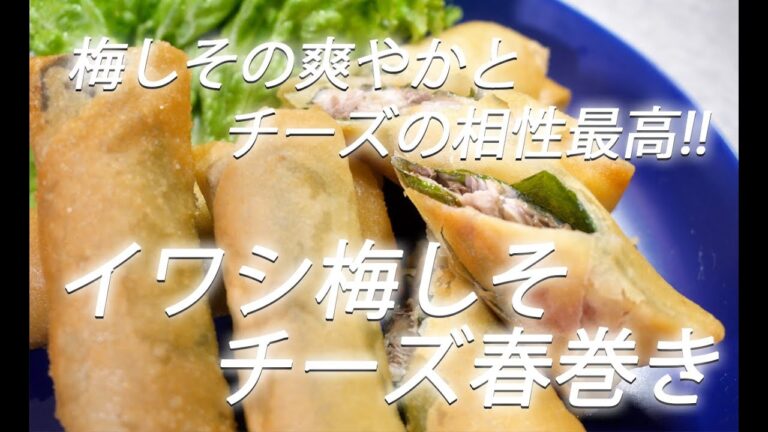 【魚レシピ】#350 イワシの梅しそチーズ春巻き【作り方】