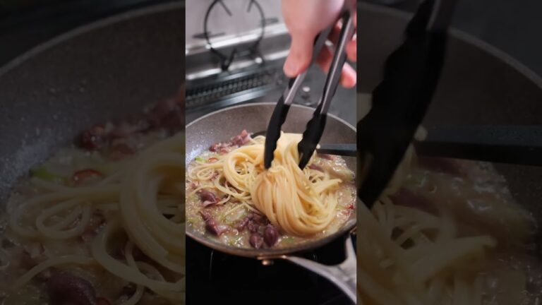 【簡単おいしい】ホタルイカと長ねぎのパスタの作り方 [パスタレシピはBINANPASTA] #shorts
