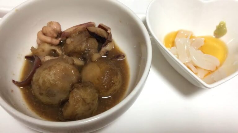 イカ　刺身と里芋の煮物(^^)簡単レシピ【あきねねちゃんねる】