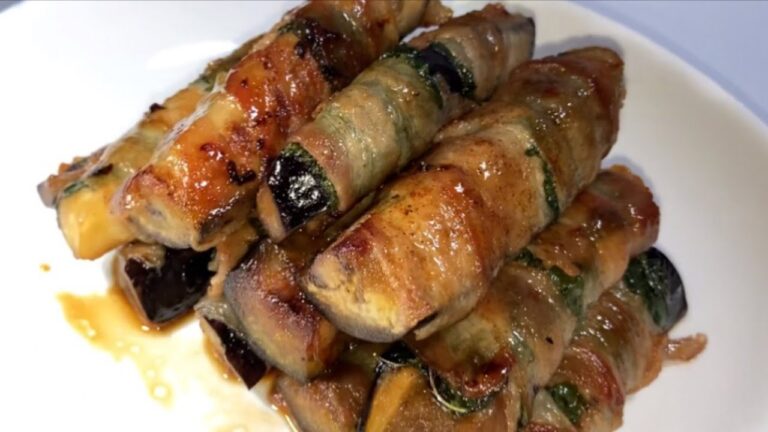 【絶品】ナスと大葉の肉巻き料理！Eggplant cooking