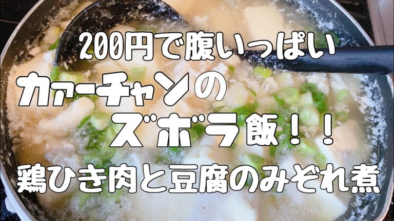 【節約料理】200円で腹いっぱい鶏ひき肉とお豆腐のみぞれ煮【7児ママ】
