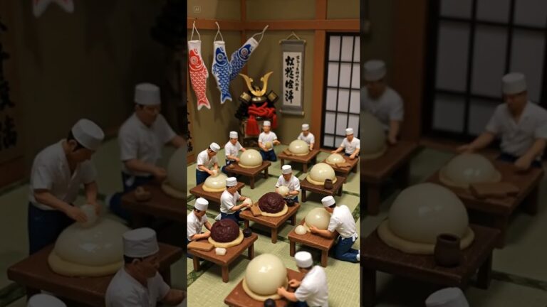 ミス連発!? ミニチュア職人たちの柏餅づくり【こどもの日】Tiny chefs’ mistake!? Making Japanese KASHIWAMOCHI