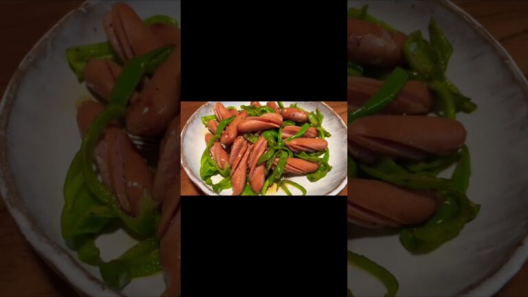 【おやつ】ウインナーとピーマン🫑の醤油炒め！＃Shorts