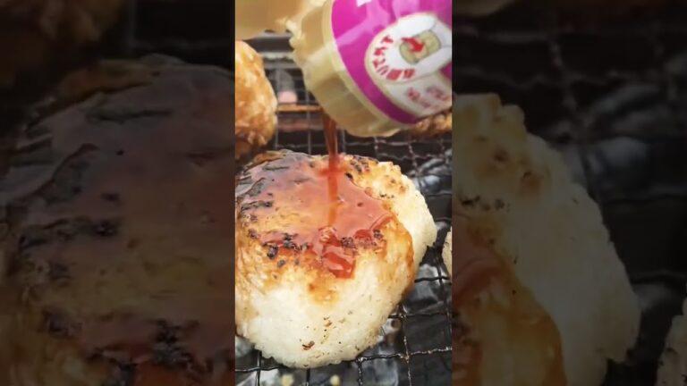 バーベキューでシメの焼きおにぎり。丁寧に育てるほど美味くなる。庭でBBQは最高。