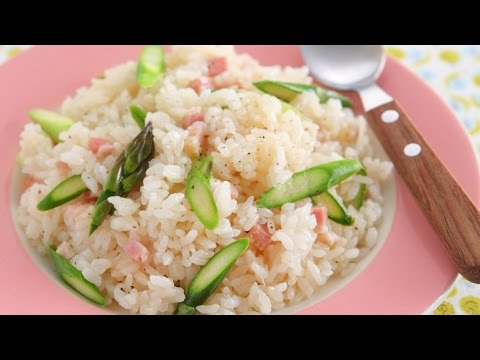 アスパラとベーコンのピラフ
