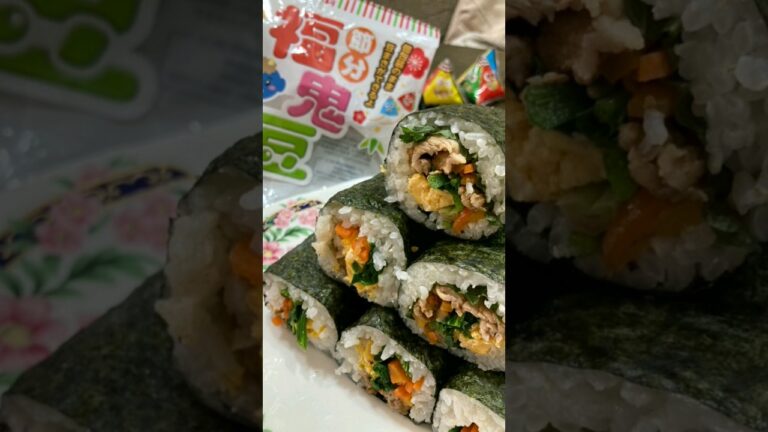 【デブ飯】【節分】【恵方巻き】【韓国キンパ】今年もやってきた節分！誰でも簡単に作れる巻物！焼き肉作って、野菜茹でれば出来ちゃう！ご飯は酢飯でも白米でもどっちでも良いよ！ごま油が決め手だよ！