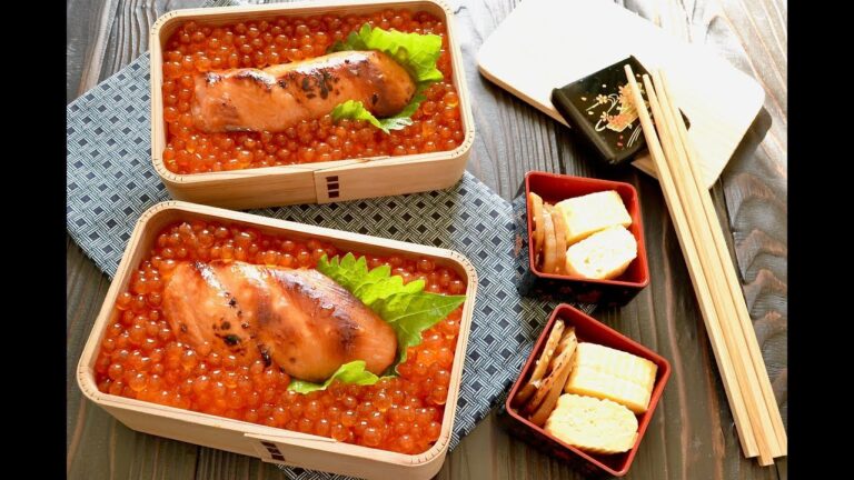 【お弁当作り】鮭いくら丼弁当の作り方〜How to make Japanese bento lunch box〜