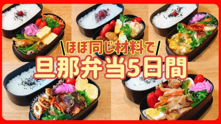 【1週間のお弁当作り】材料ほぼ一緒の5日間/旦那弁当