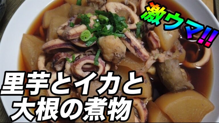 【イカ大根】手料理といえば！里芋とイカと大根の煮物を彼女と4人前完食した【彼氏ごはん】