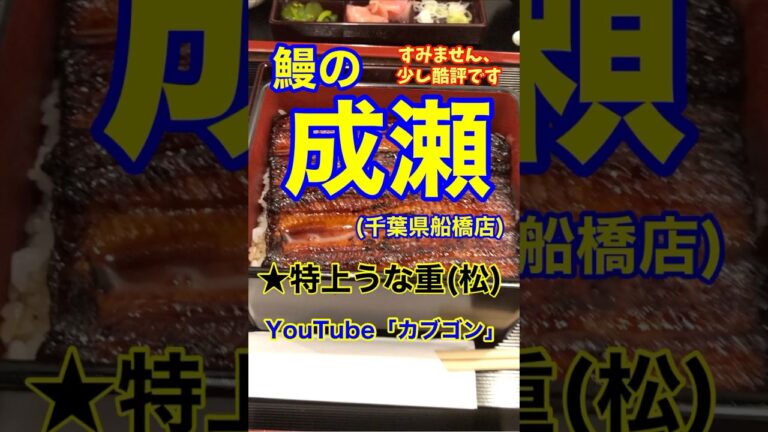【※酷評注意※鰻のチェーン店♪】「鰻の成瀬　船橋店」千葉県船橋市♪カブゴンのグルメ動画  #グルメ #うなぎ #うな重 #鰻の成瀬 #船橋 #Short