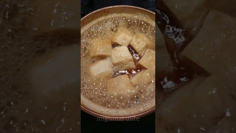 凍らせた豆腐を自然解凍して、めんつゆで煮ただけよ😁 #shorts #豆腐 #簡単料理