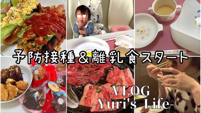 【vlog】赤ちゃんの予防接種💉 | 離乳食🍴 | ホットドッグ🌭 | お菓子作り🥣 | ブラウニー🍫クッキー🍪