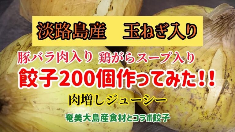 甘々淡路島産玉ねぎ使用/肉増しジューシー餃子/作ってみた/奄美大島