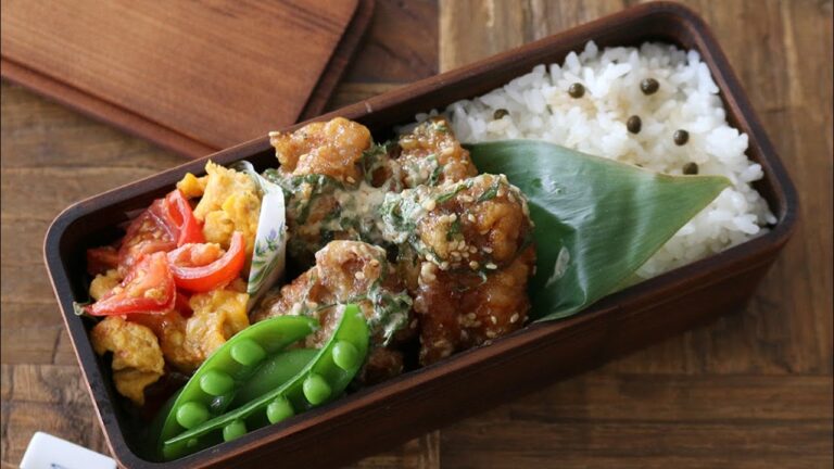 【お弁当作り】さっぱりやみつきの味！おかず鶏のマヨポンしそ弁当bento＃600