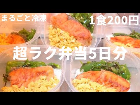 【1食200円】【鮭の3色弁当】5日分の作り置き |まるごと冷凍 | 高タンパク | 低脂質 | 節約＆時短にも🙆🏻