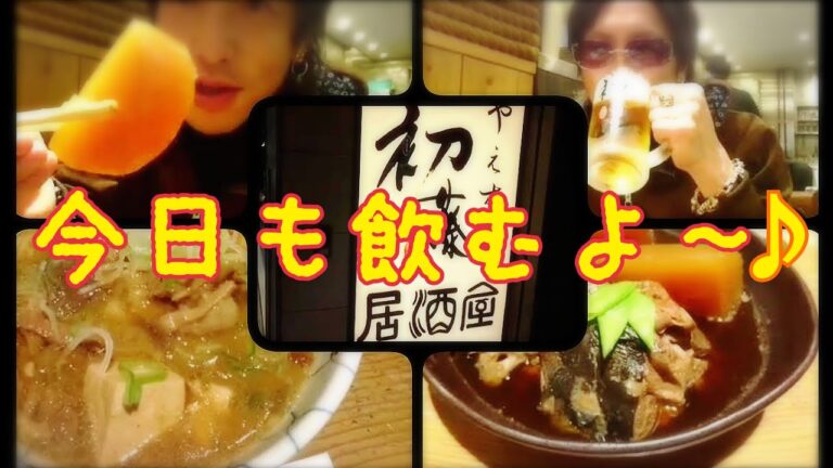 【東京】初藤さんで、もつ煮、ぶり大根とビールと私。【ちょい呑み】【呑み動画】