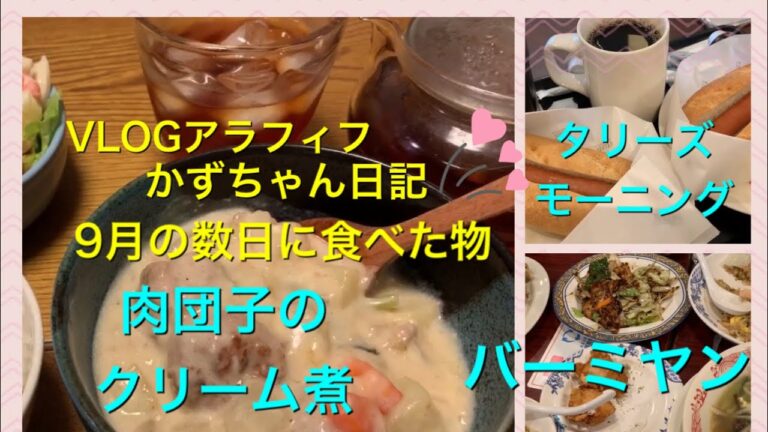 タリーズモーニング、バーミヤン、肉団子のクリーム煮　9月の数日に食べた物
