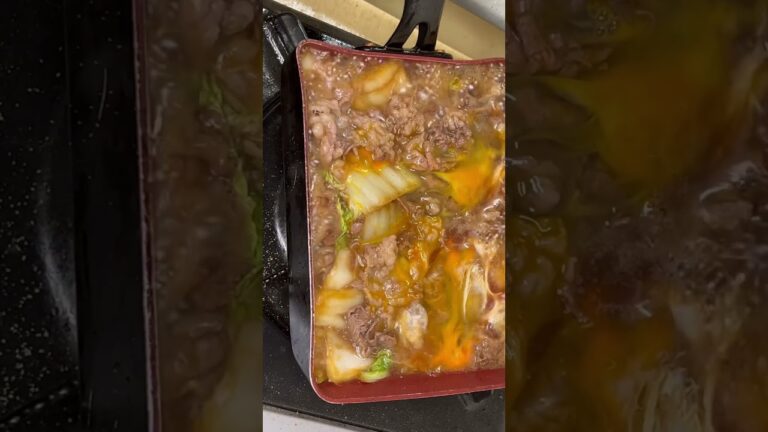 晩酌！牛肉と白菜の玉子とじ