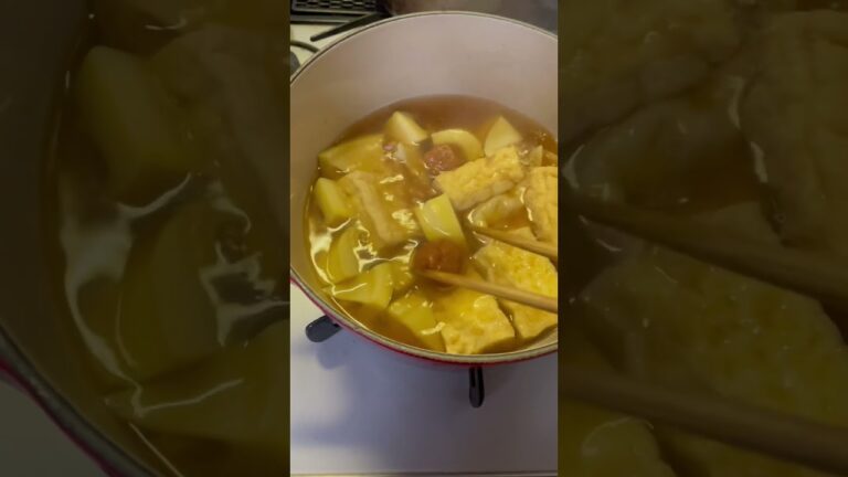 筍のあくとり後に筍と厚揚げと梅干しの煮物　ノンストップでやってたレシピで