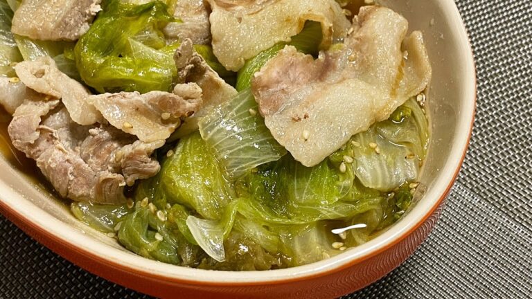 【包丁要らず】豚バラとレタスのうまみ蒸し【パパでも作れる簡単料理：飯テロ】Steamed pork and lettuce recipe