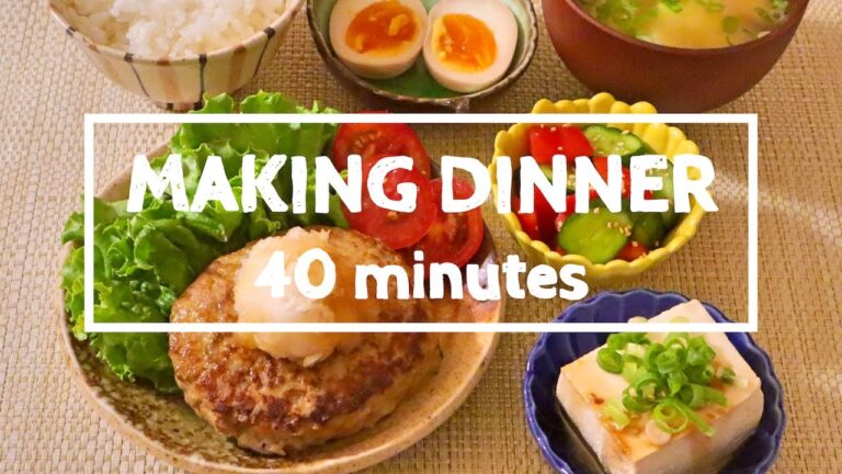 【料理】和風おろしハンバーグ・じゃがいもの味噌汁