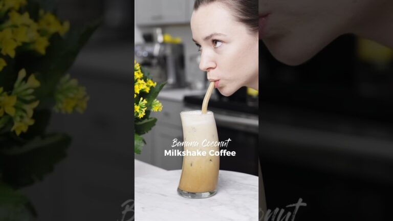 Banana Coconut Milkshake Coffee Recipe⬇️#coffee#coffeerecipe#icedcoffee#homecafe#asmr#bananacoffee