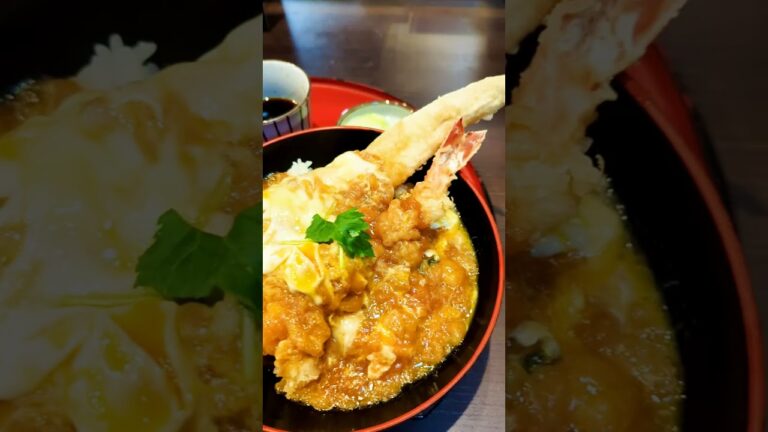 【和食麺処サガミ】大海老と真あなごの天丼付きって！こういう年越し蕎麦っていいよねぇ♪【大海老と真あなごのふわたま天丼と麺を食べてきた】#shorts