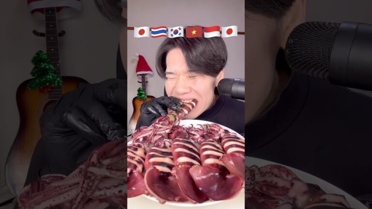 【大食い】イカを世界の調味料で爆食い🦑#shorts #モッパン #飯テロ #大食い #mukbang #asmr