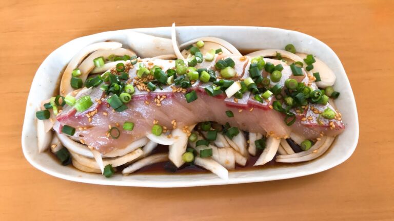 【新玉ねぎとブリの和風カルパッチョ】