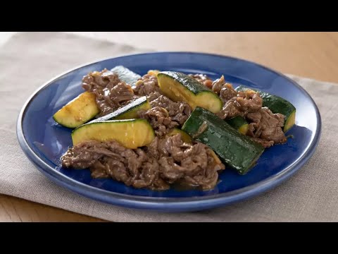 ズッキーニと牛肉のオイスターソース炒め