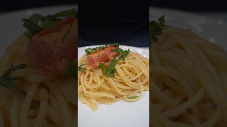 和風明太子パスタ Spicy Cod Roe Pasta 🤤 #shorts