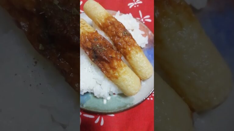 ちくわ蒲焼き風　生ちくわ焼いて　蒲焼きのタレで　美味しい