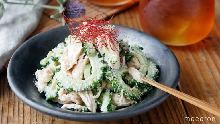 【ゴーヤとささみのゴママヨサラダ】レンジでパパッと！夏の副菜レシピ♪