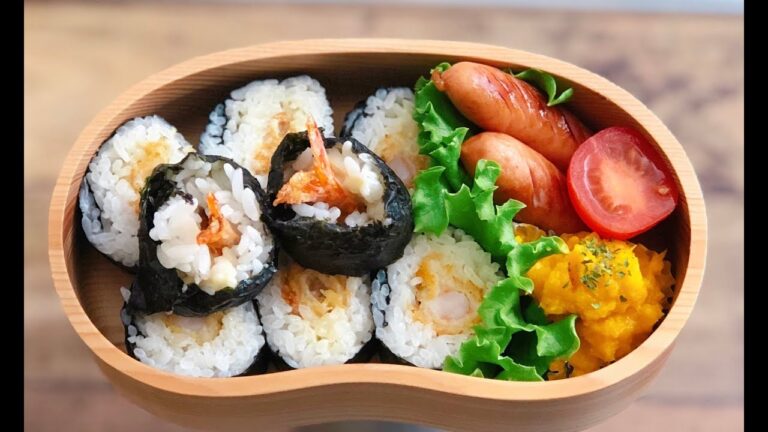 【お弁当 エビフライの巻き寿司弁当】japanese lunch bento
