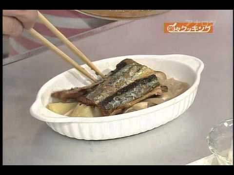 キノコとサンマのポテトグラタン