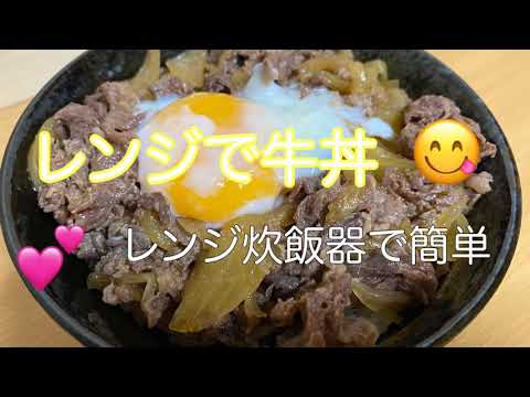 レンジで牛丼/レンジ炊飯器で簡単料理