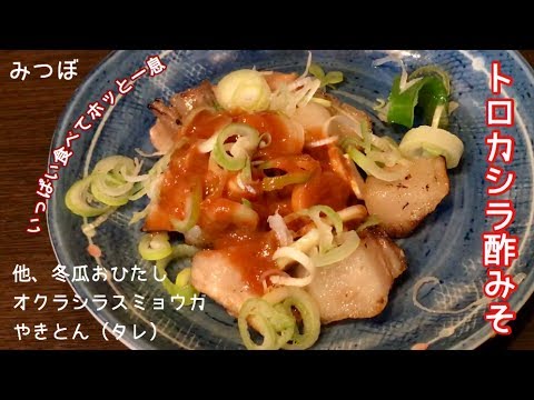 冬瓜おひたし・トロカシラ酢みそ他【一息くん#374】みつぼ