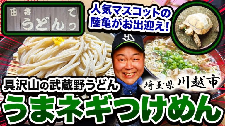 【肉汁うどんの進化系】田舎うどん てつ！具沢山のうまネギ汁で食べる武蔵野うどん！人気マスコットのふらんちぇすかが可愛い！川越市！