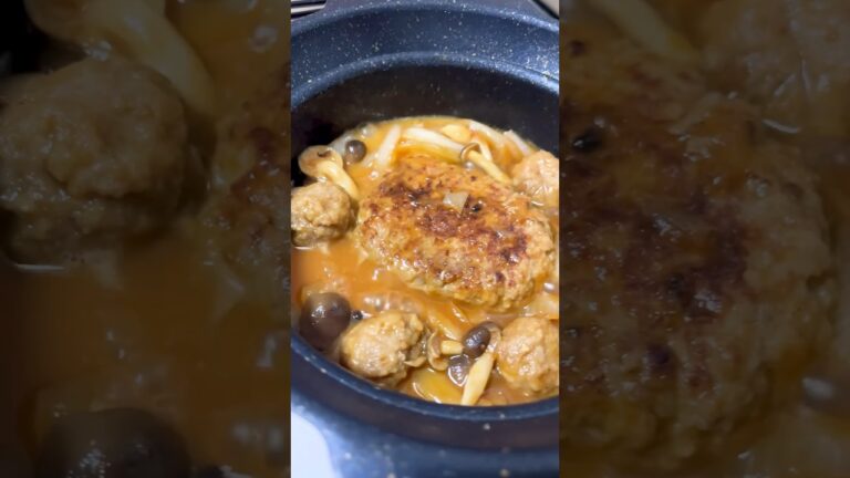 煮込みハンバーグ｜業スー冷凍ハンバーグ【36歳東大５度落ちフリーター】TAWASHI#shorts