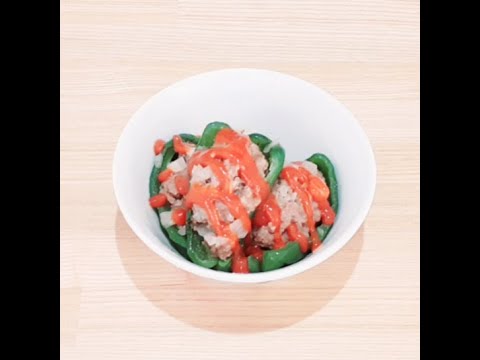レンジでピーマン肉詰めが簡単に作れます☆彡 #Shorts