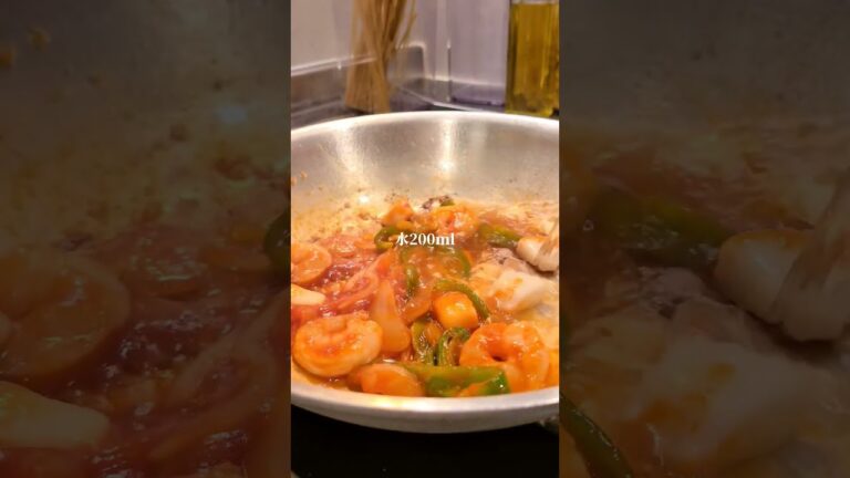 シーフードナポリタン　#パスタ #パスタレシピ #ワンパンパスタ
