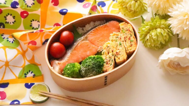 作り置きなし！10分で鮭のっけ弁当