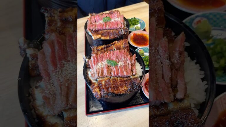 生命をいただくことに感謝！うなぎと黒毛和牛の贅沢ひつまぶし🍚 #japanesefood