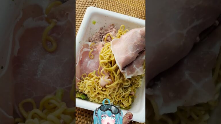 イベリコ豚のレバーパテ生ハムペヤング焼きそば作った！【深夜のごはん】